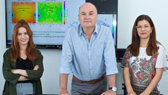 Los investigadores Adriano Campo Bagatin, Laura M. Parro y Paula Benavidez,