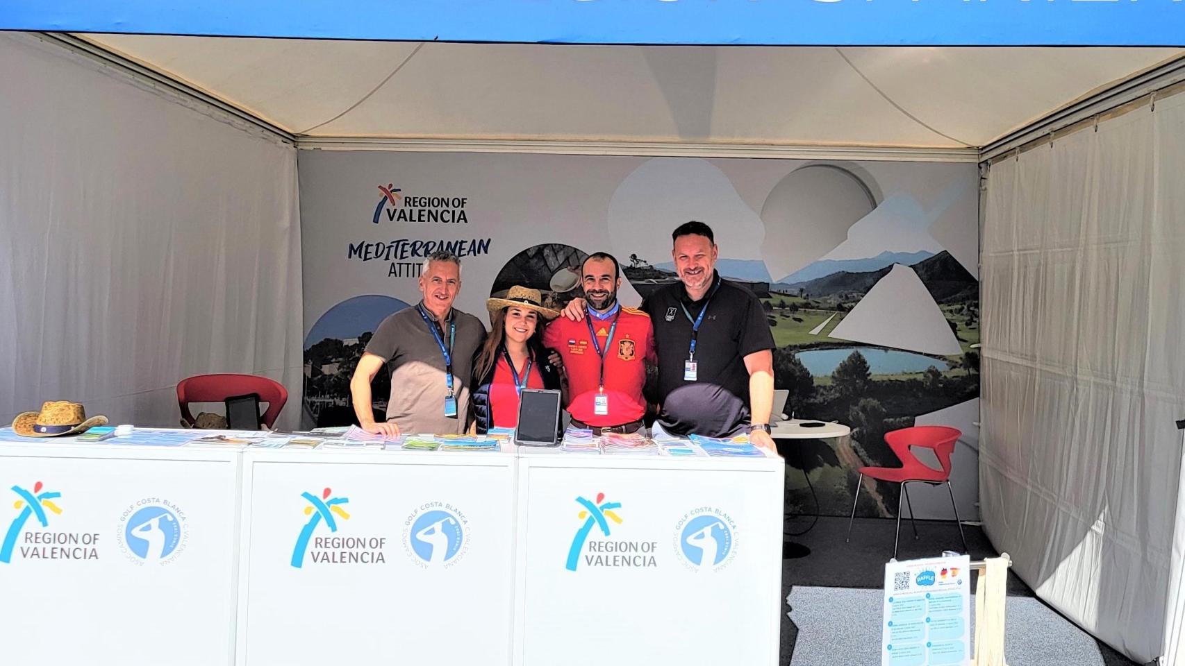 El stand de la Asociación de Campos de Golf de la Costa Blanca y Comunitat Valenciana en Munich.