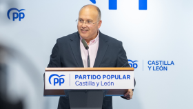 Miguel Tellado, este viernes, ante la Junta Directiva Provincial del PP de Valladolid.