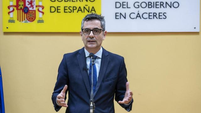 El ministro de Presidencia y Justicia, Félix Bolaños, este viernes durante un acto celebrado en Cáceres.