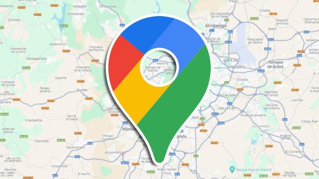 Fotomontaje del logo de Google Maps y un mapa.