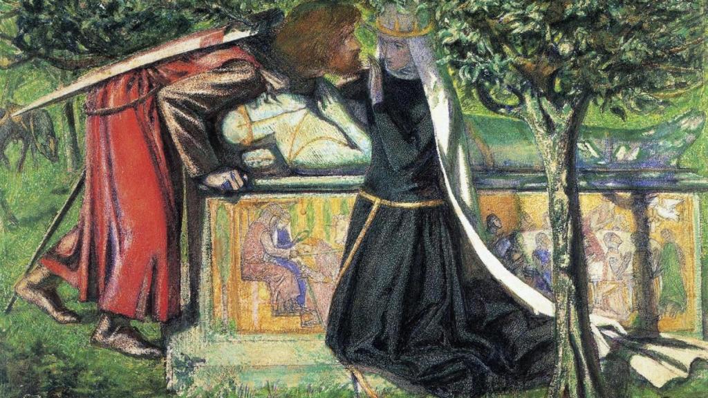 Lancelot y Ginebra sobre la tumba de Arturo. https://es.wikipedia.org