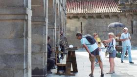 Turistas en Santiago de Compostela.
