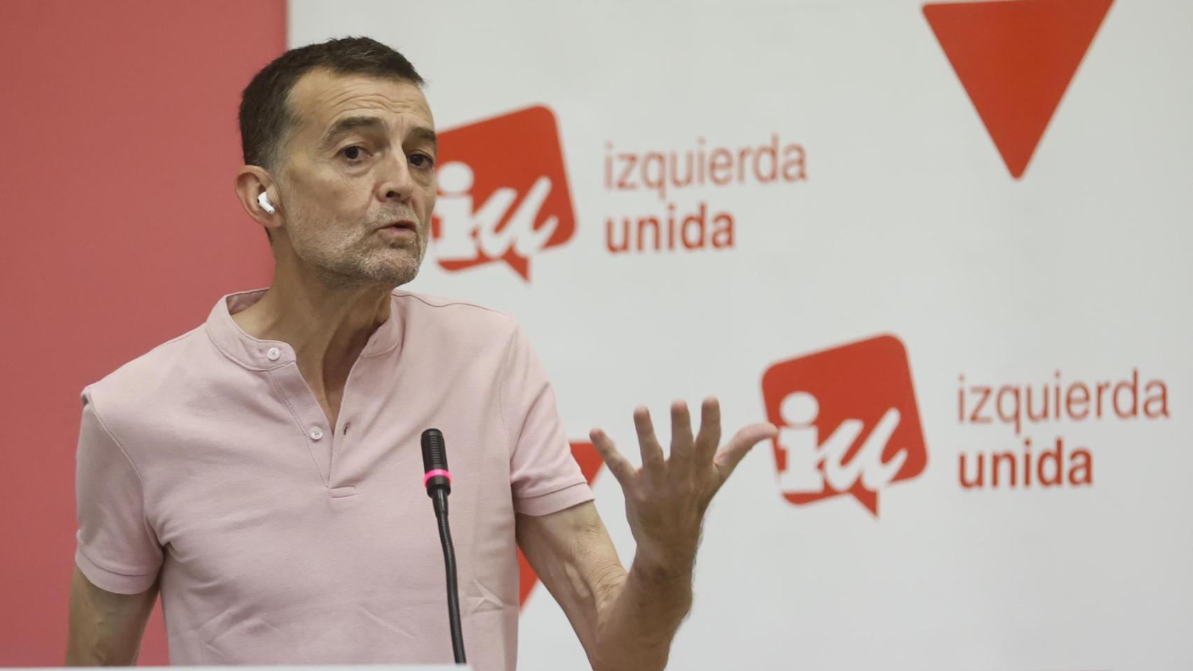 El coordinador federal de IU, Antonio Maíllo, este sábado durante la Coordinadora Federal del partido.