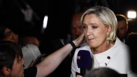 Marine Le Pen, tras conocer los resultados de las elecciones legislativas francesas, este domingo en París.