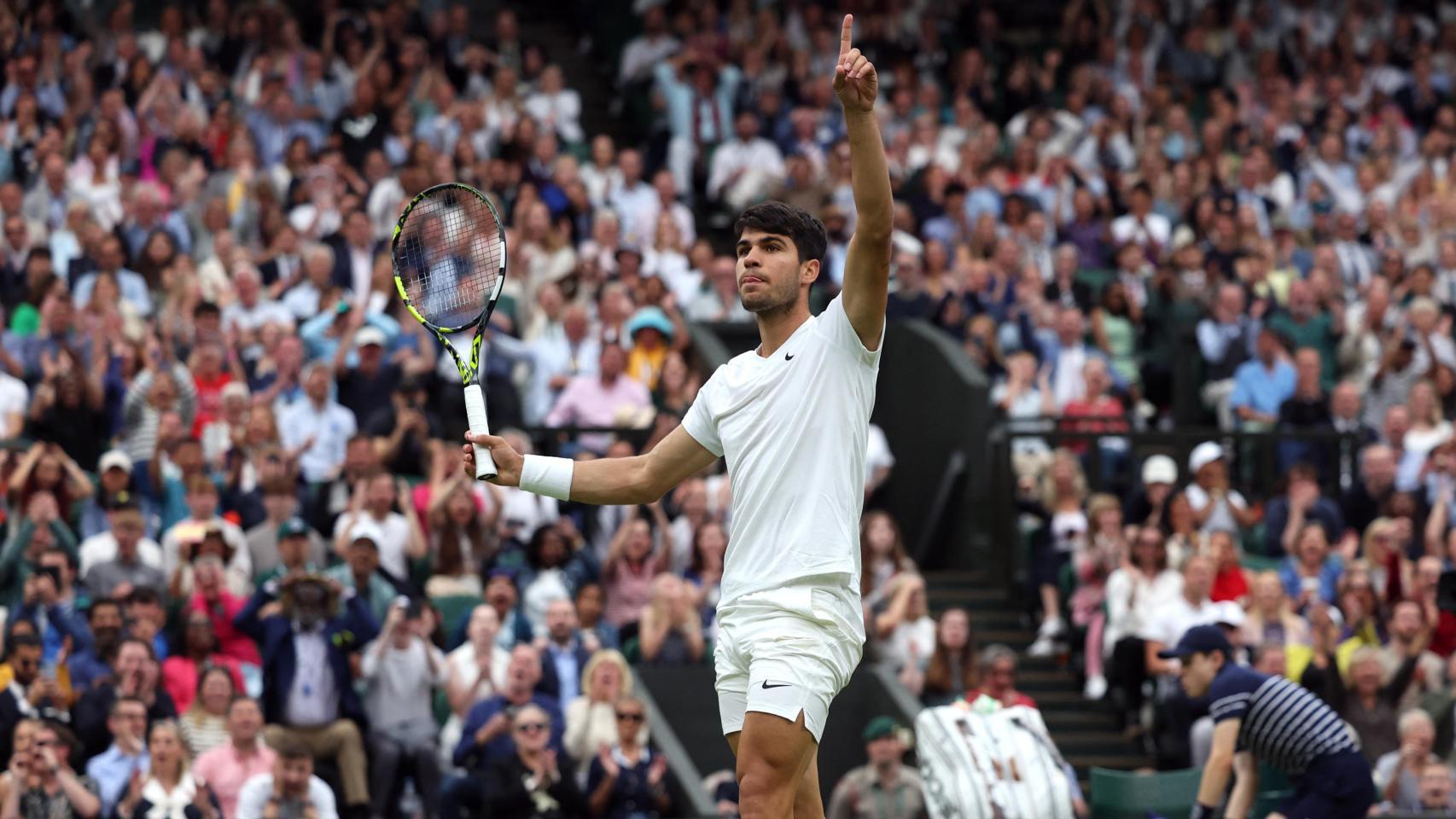 Alcaraz durante el partido ante Humbert.
