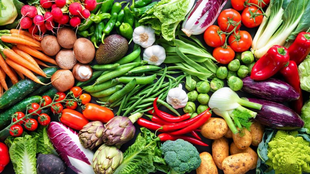 Frutas y verduras de una dieta saludable.