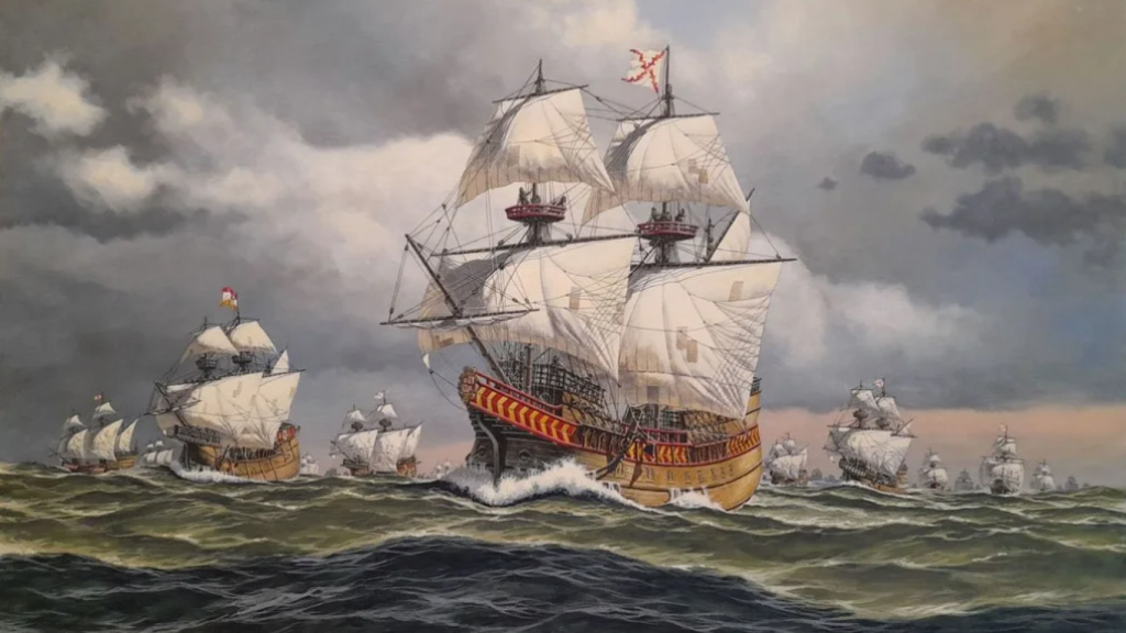 Flota de galeones españoles.