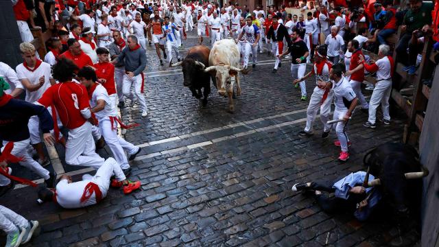 Imagen del segundo encierro de San Fermín.