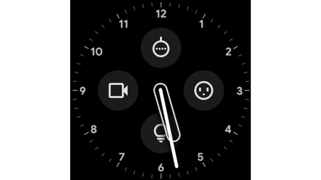 Esfera de reloj de Wear OS con accesos a dispositivos de Google Home