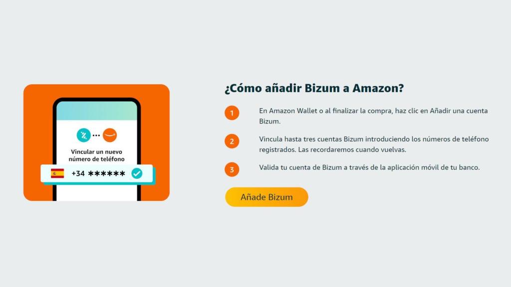 Cómo añadir una cuenta de Bizum para comprar en Amazon