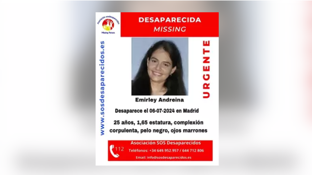 Buscan a Emirley Andreina, una joven de 25 años desaparecida desde el sábado en Fuenlabrada