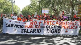Manifestación de los trabajadores del sector de las ambulancias en Valladolid