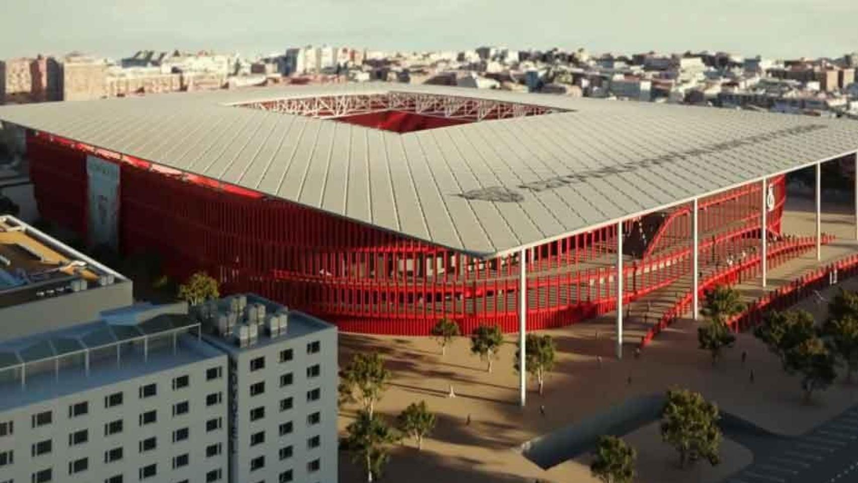 Visualización de cómo quedaría en nuevo estadio Ramón Sánchez-Pizjuán