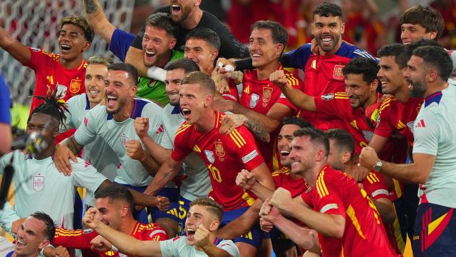 Celebración de la selección, este martes tras ganar la semifinal ante Francia.