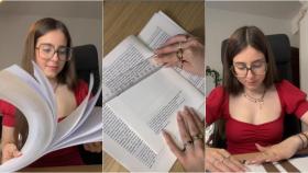 La novia de tiktok vuelve a sorprender a todo internet, esta vez le regala a su novio un libro... hecho a mano por ella misma