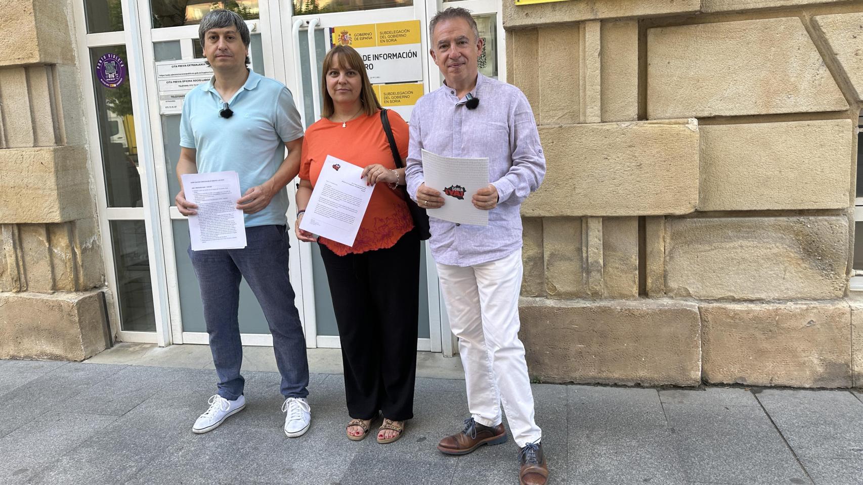 Ángel Ceña, Vanessa García y Juan Antonio Palomar, procuradores de Soria ¡YA!
