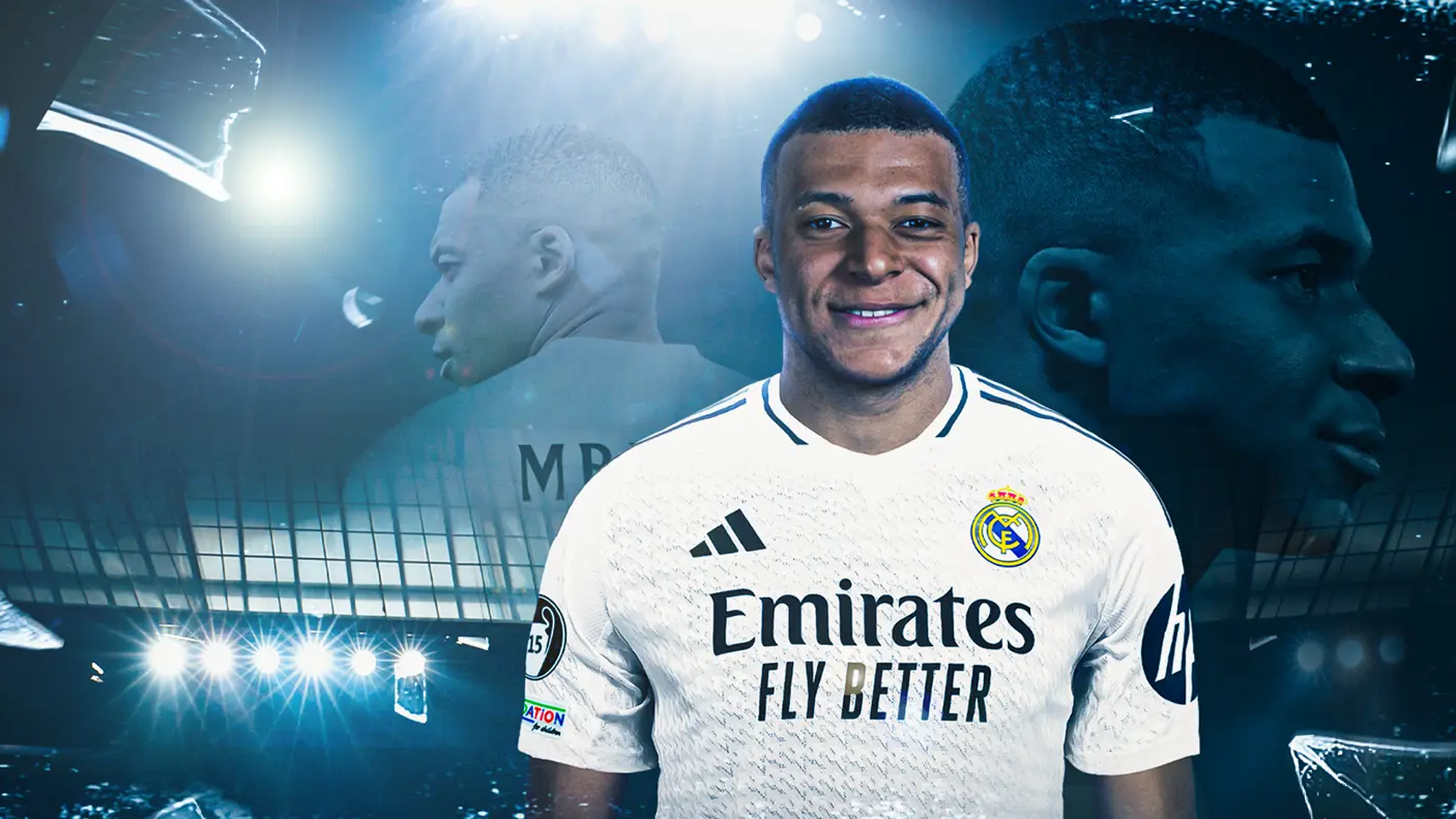 Imagen comercial de la venta de camisetas de Kylian Mbappé en el Real Madrid