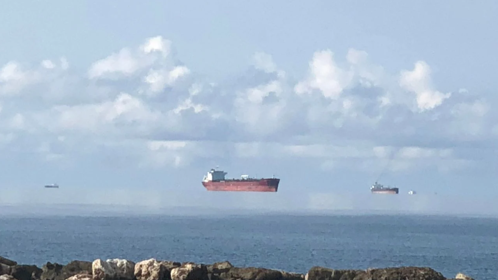 Fata morgana en la costa española.