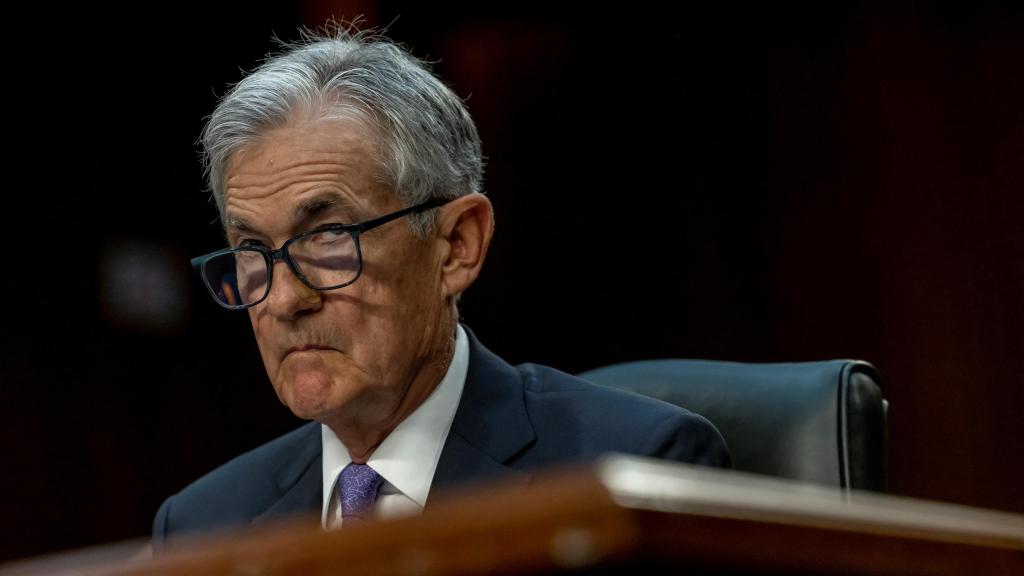 El presidente de la Fed, Jerome Powell, durante su intervención en el Senado.