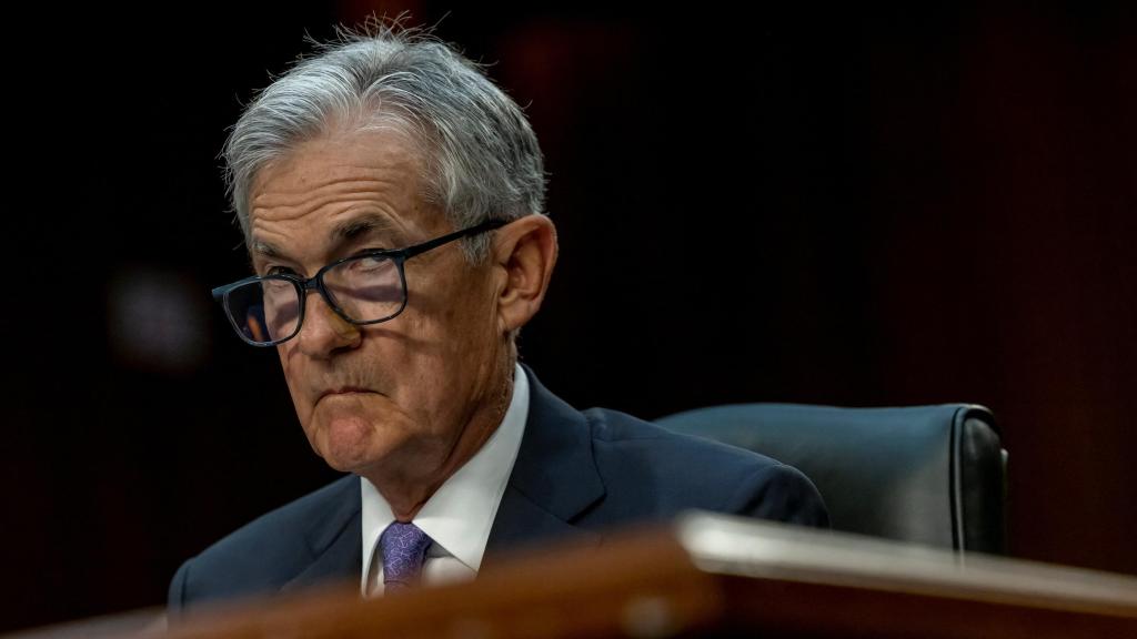 El presidente de la Fed, Jerome Powell, durante su intervención en el Senado.