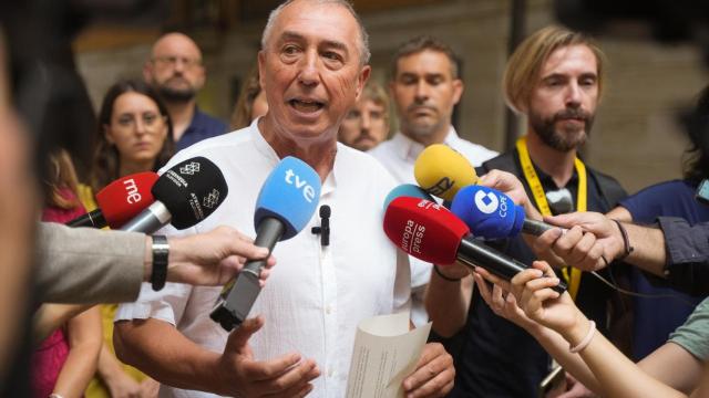 El diputado de Compromís en las Cortes valencianas, Joan Baldoví, atiende a los medios de comunicación durante una sesión plenaria en Les Corts Valencianes. Jorge Gil / Europa Press