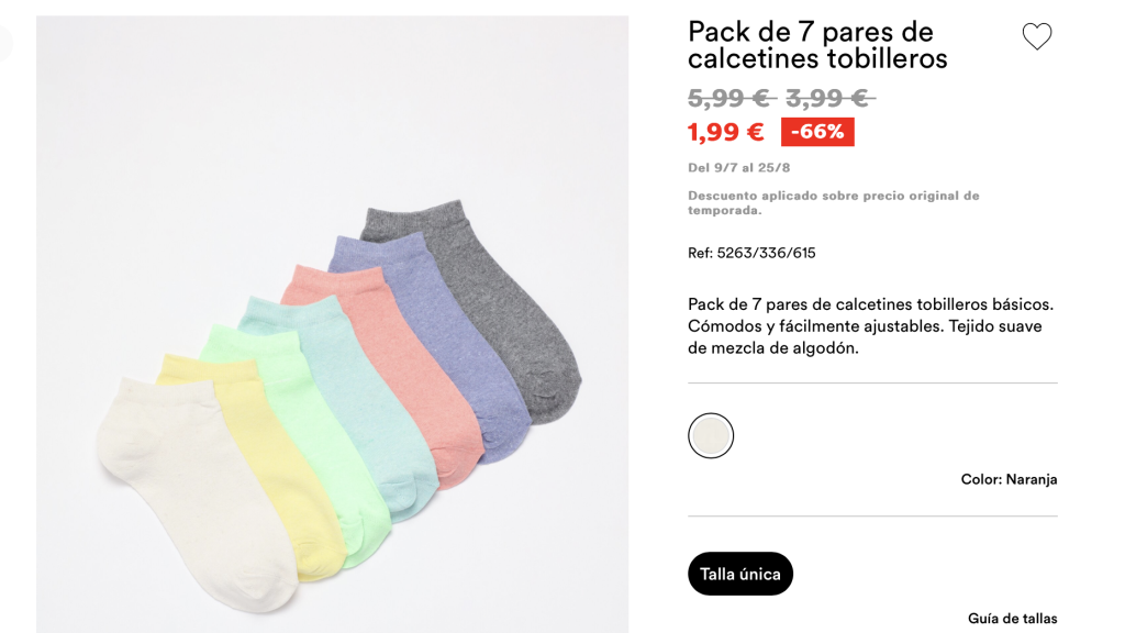Pack de 7 pares de calcetines.