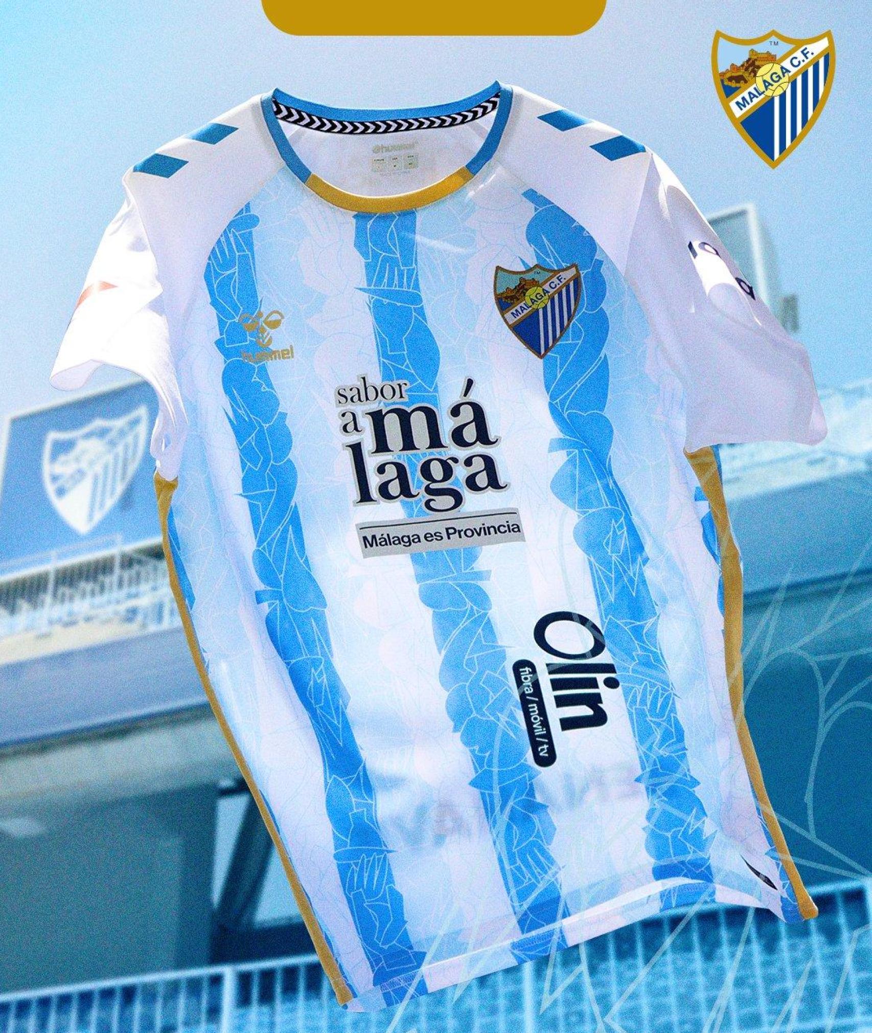 La nueva primera equipación del Málaga CF para la temporada 24/25 en Segunda División.