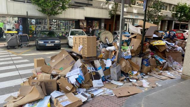 Basura en las calles de A Coruña