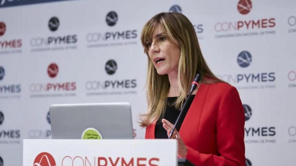 Begoña Gómez, directora de la Cátedra de Transformación Competitiva de la UCM, durante la presentación de Conpymes.