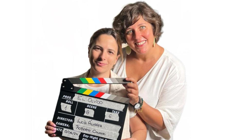 Lucía Álvarez y Marta Casado durante el rodaje.