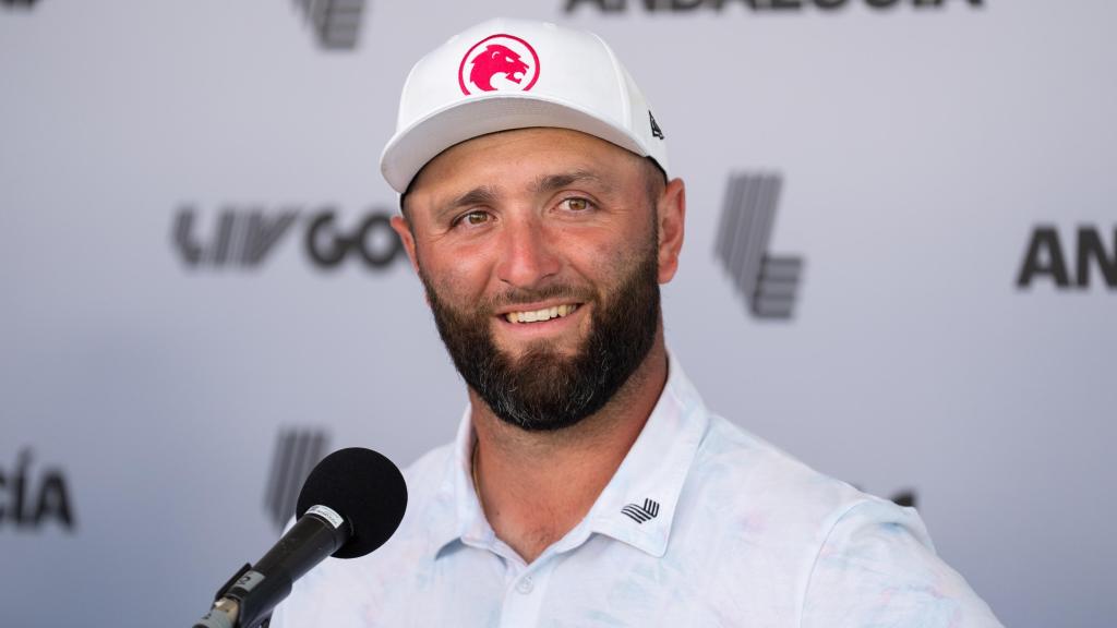 Jon Rahm en la rueda de prensa tras terminar la primera jornada del LIV Andalucía