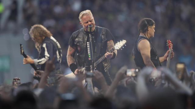 Metallica durante su primer concierto en Madrid, el viernes 12 de julio.