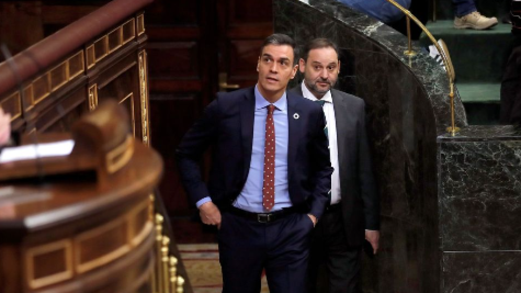 Pedro Sánchez y José Luis Ábalos, en el Congreso, en el año 2021.