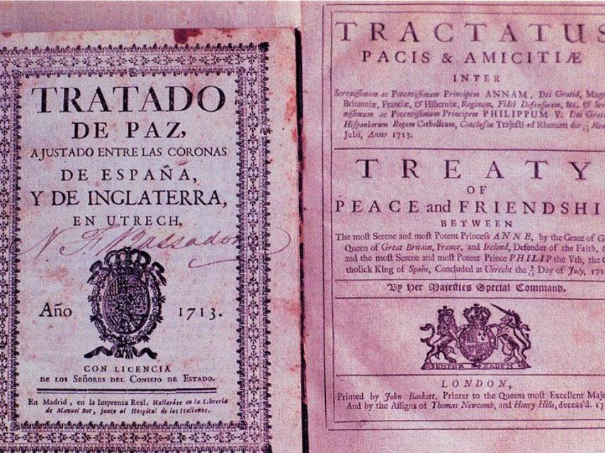 Tratado de Utrecht en castellano e inglés