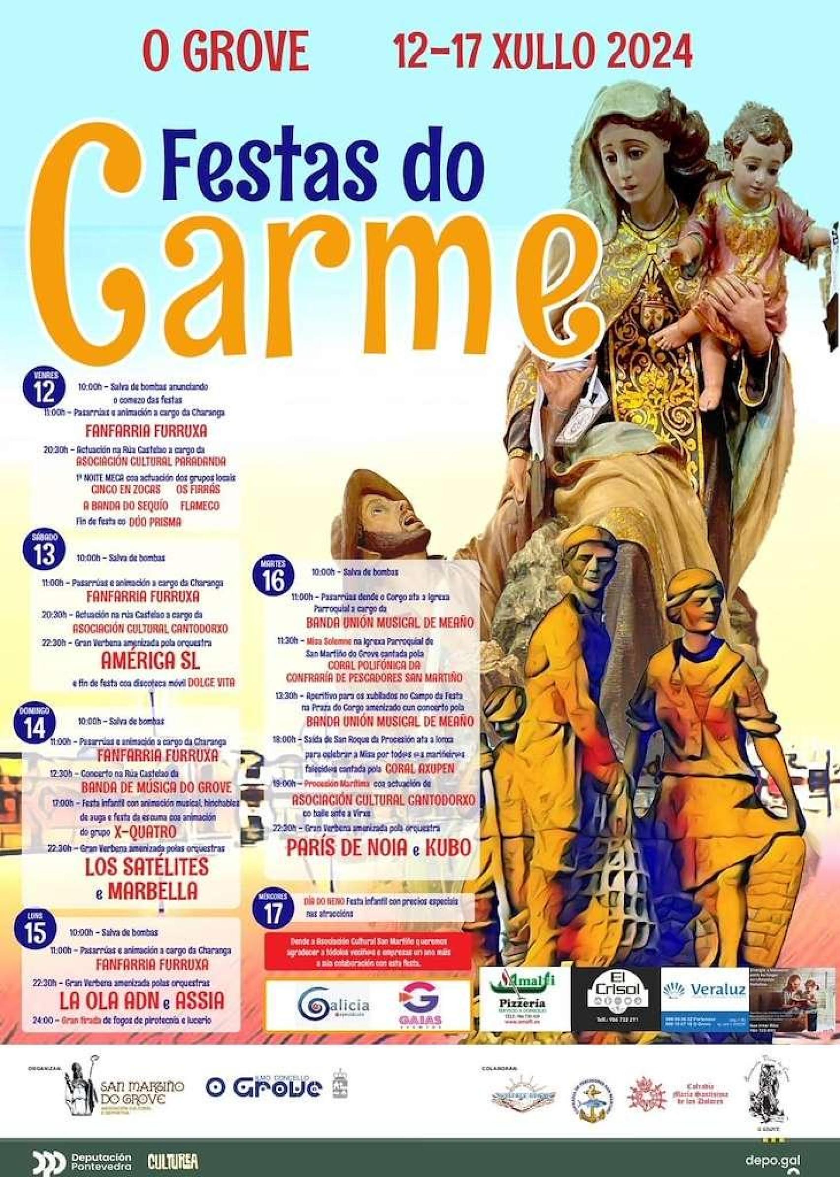 Cartel de las fiestas del Carmen de O Grove