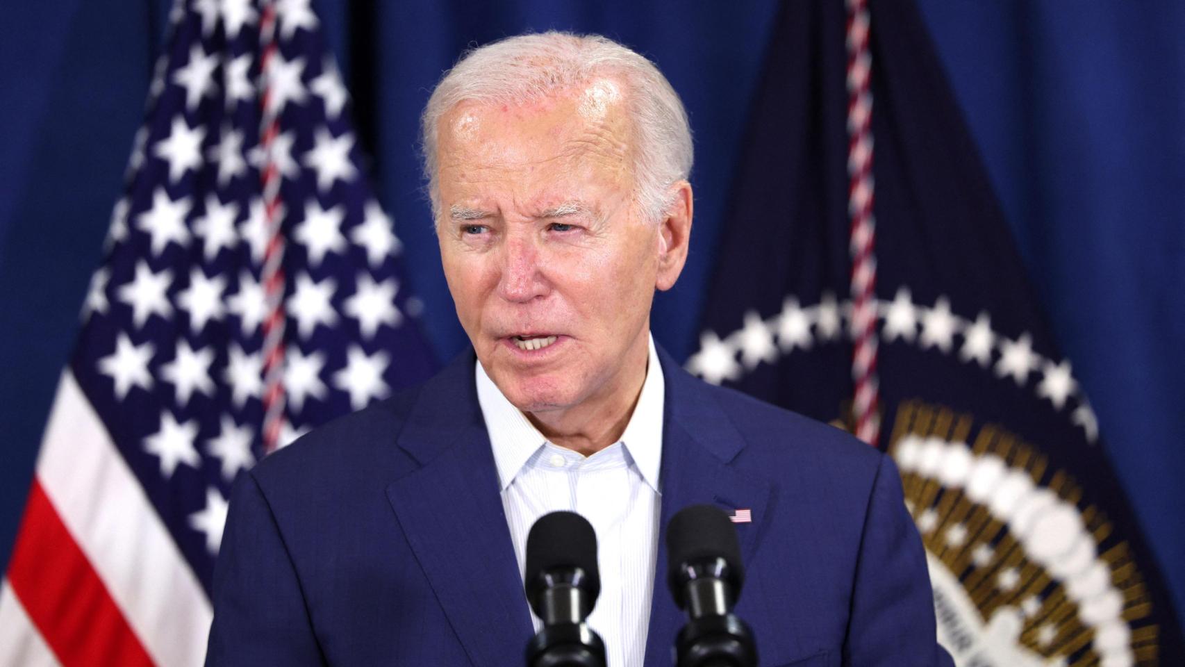 Joe Biden, presidente de EEUU, durante su comparecencia ante los medios tras el atentado contra Donald Trump.