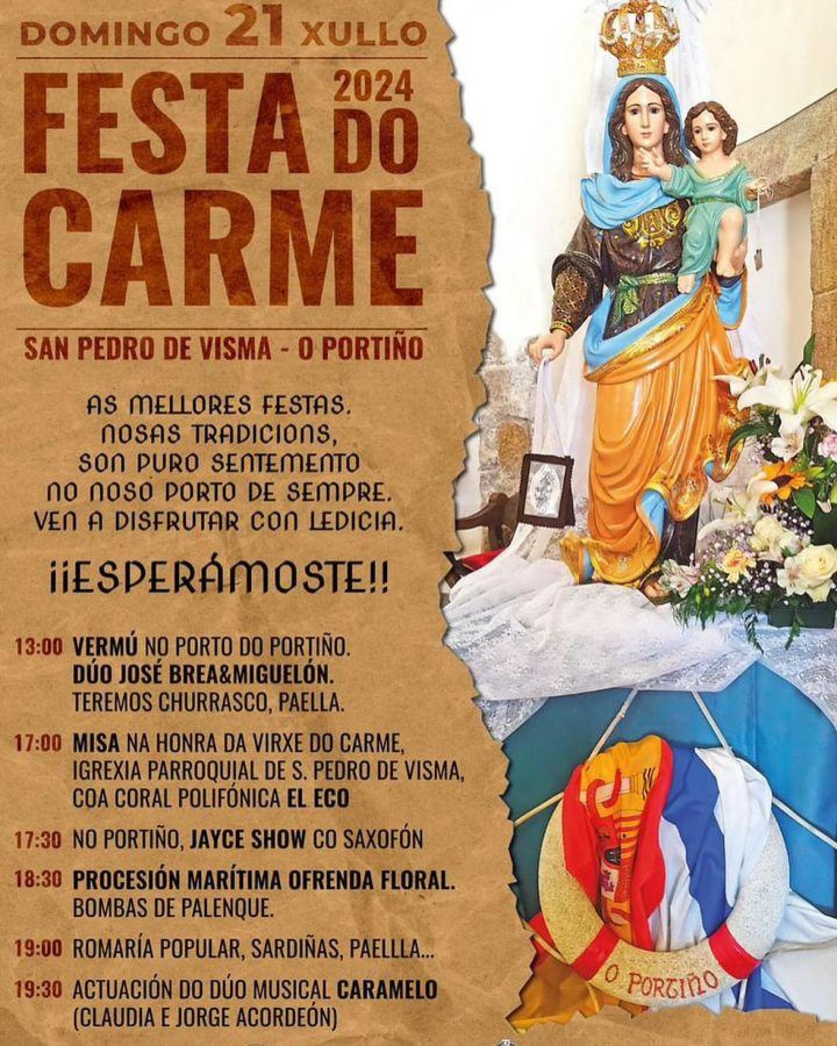 Cartel del Carmen de O Portiño