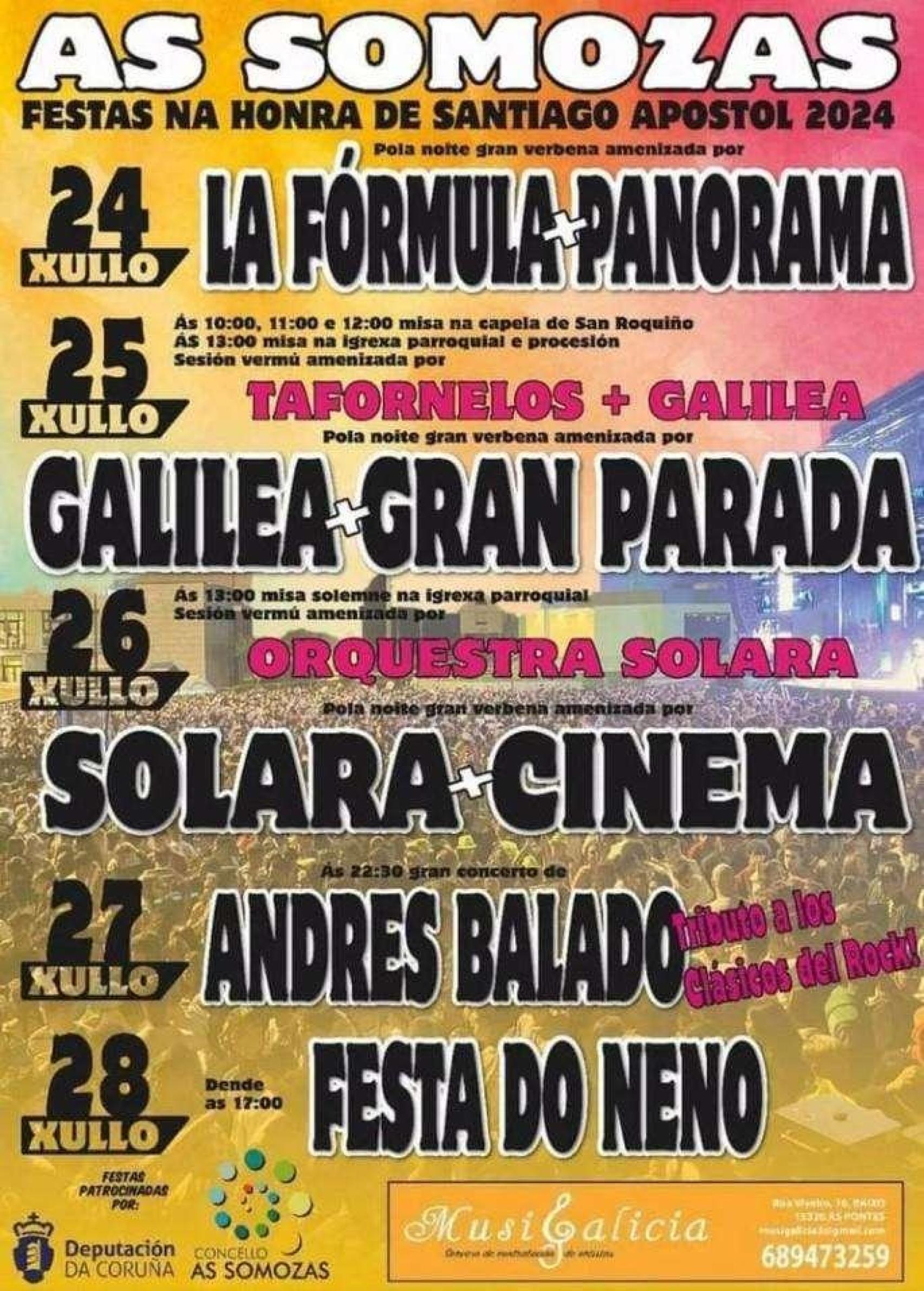 Cartel de las fiestas del Apóstol de As Somozas