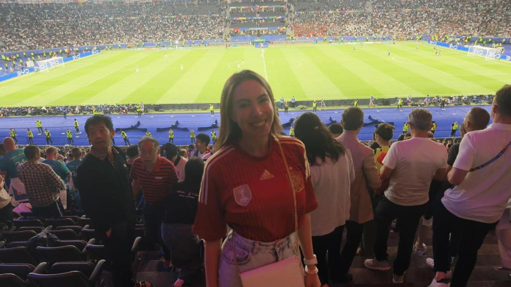 Olga Trapero en la final de la Eurocopa ante Inglaterra