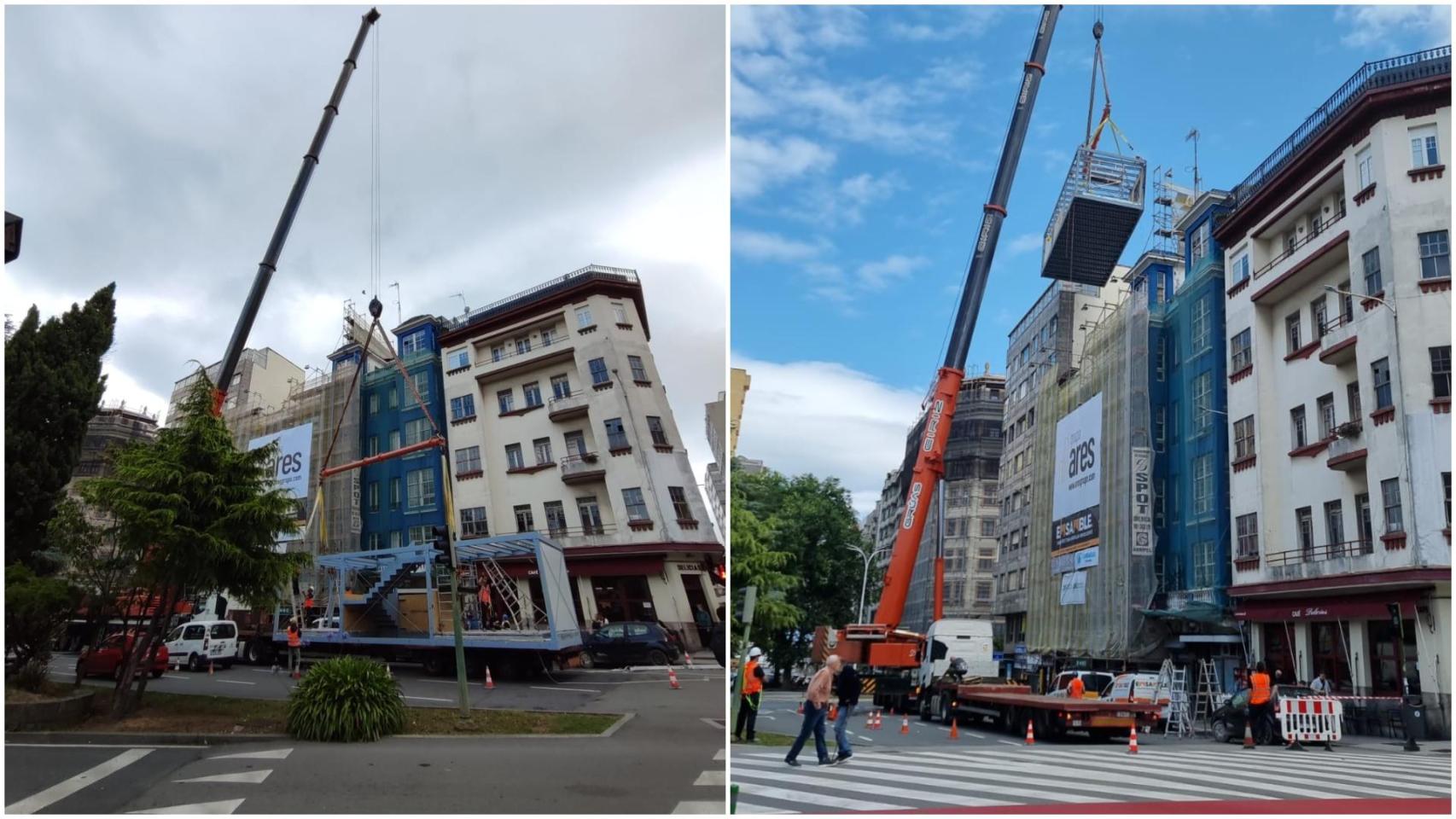 Sorpresa en A Coruña por el montaje de un edificio por módulos en Cuatro Caminos