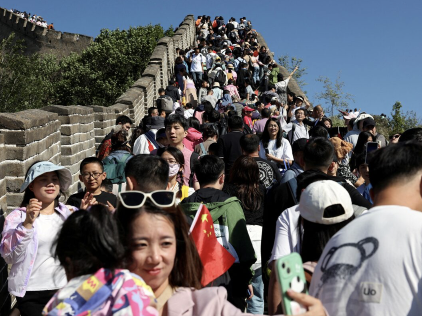 Turistas en la Gran Muralla china.