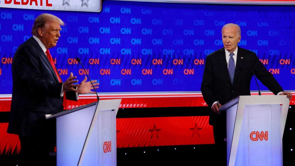 Donald Trump y Joe Biden en el primer debate presidencial de la CNN.