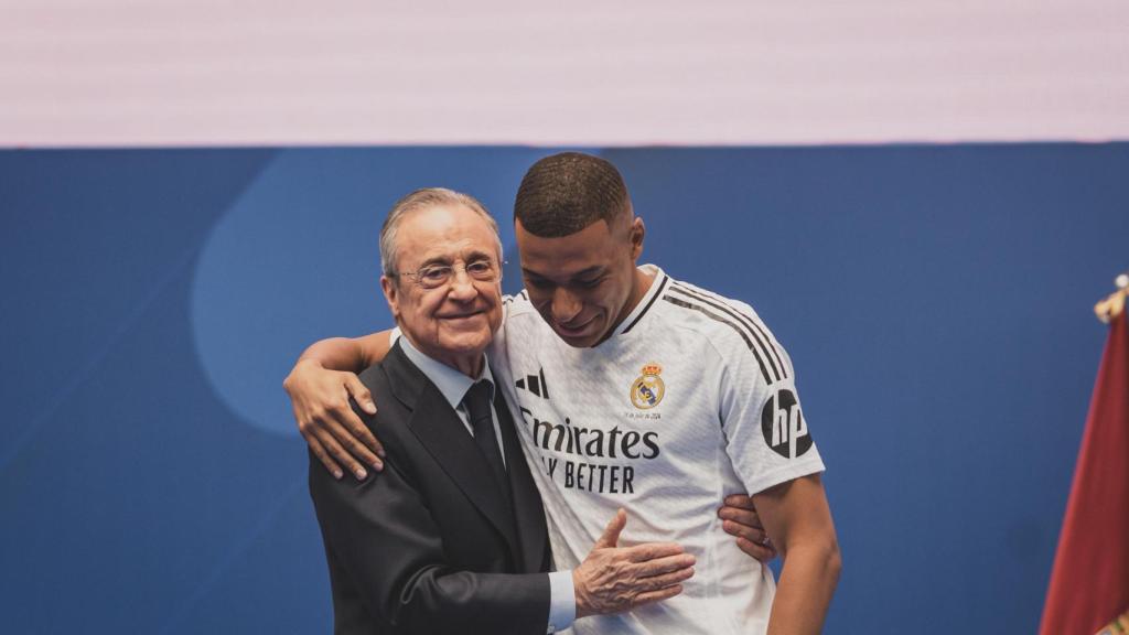 Kylian Mbappé, durante su presentación con el Real Madrid