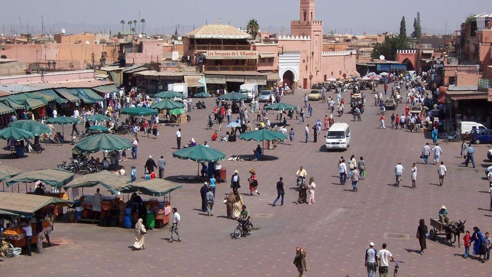 Plaza Yamaa el Fna, en Marrakech (Marruecos). Foto: Dániel Csörföly (CC BY-SA 3.0)