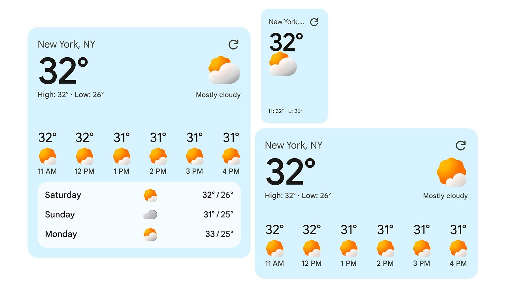 Estos son los nuevos widgets de Google Weather: estrenan un botón para ...