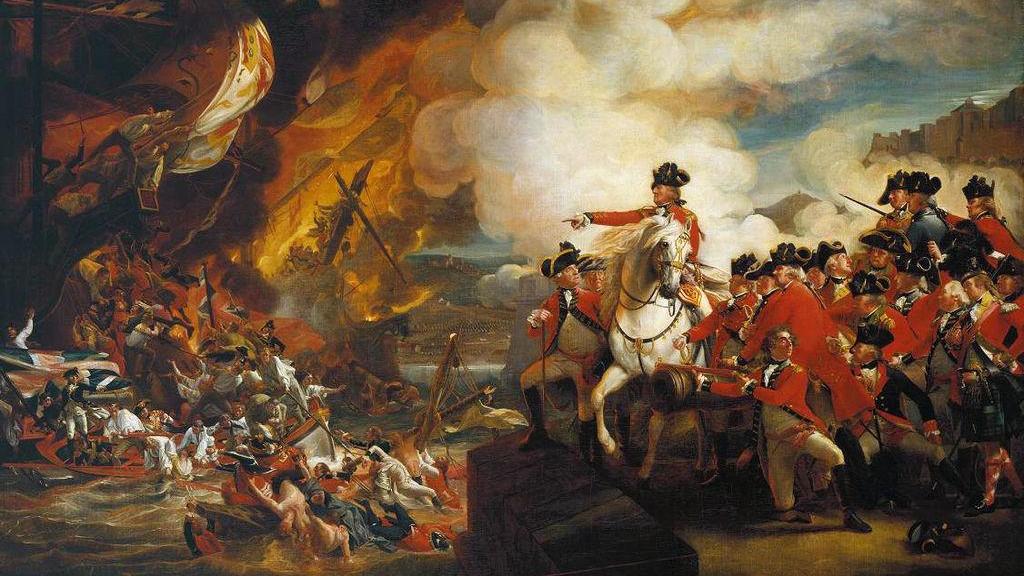 Los combates por Gibraltar en 1782, según el pincel de John Singleton Copley.