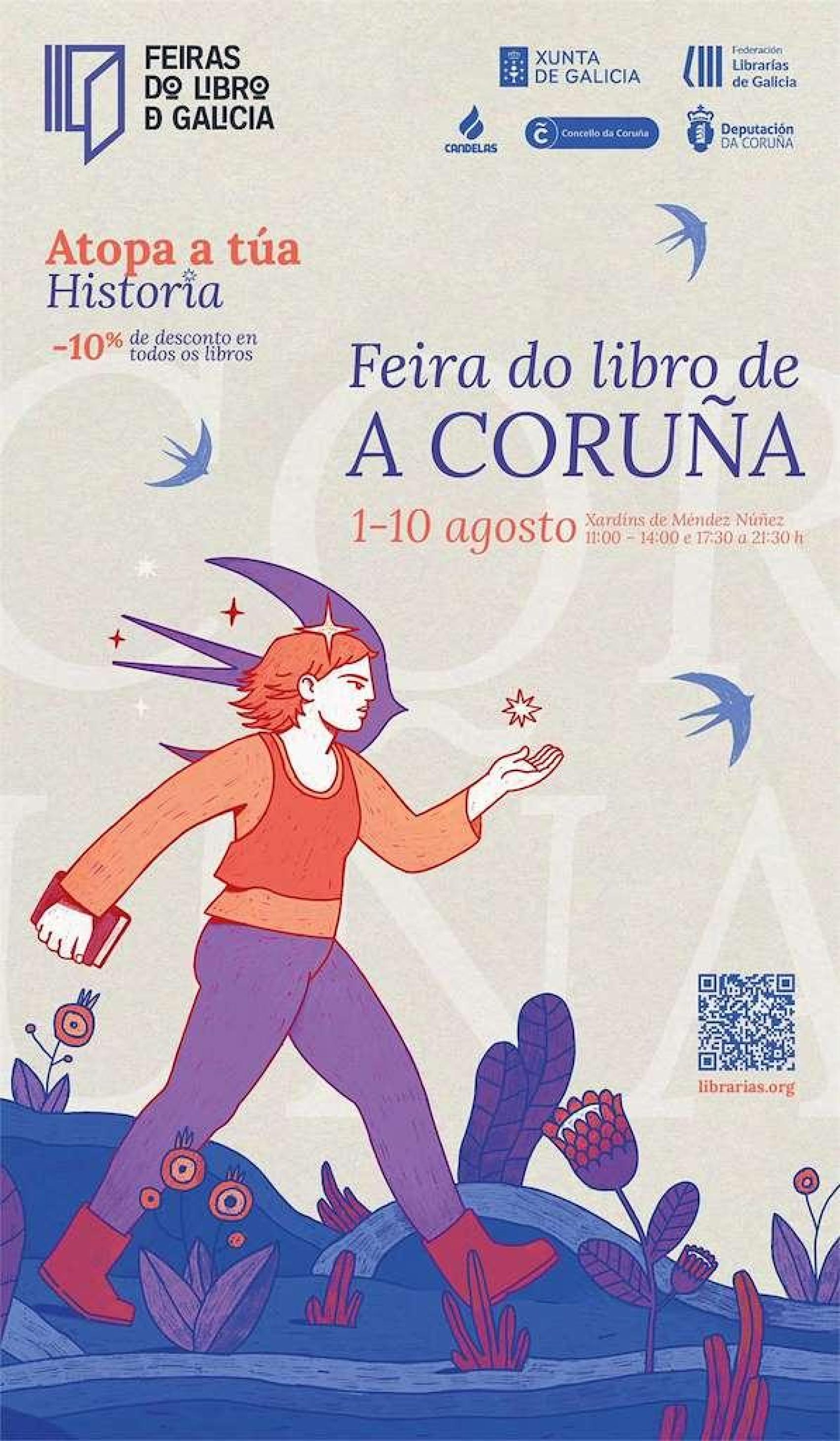 Cartel de la Feria del Libro de A Coruña este 2024