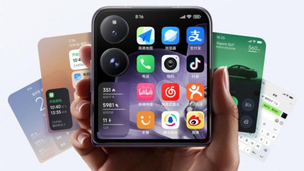 La pantalla externa del Xiaomi Mix Flip permitirá usar apps y controlar el coche de Xiaomi