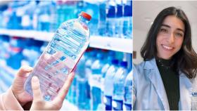 La uróloga Cristina Barrera junto a una botella de agua del 'súper'.